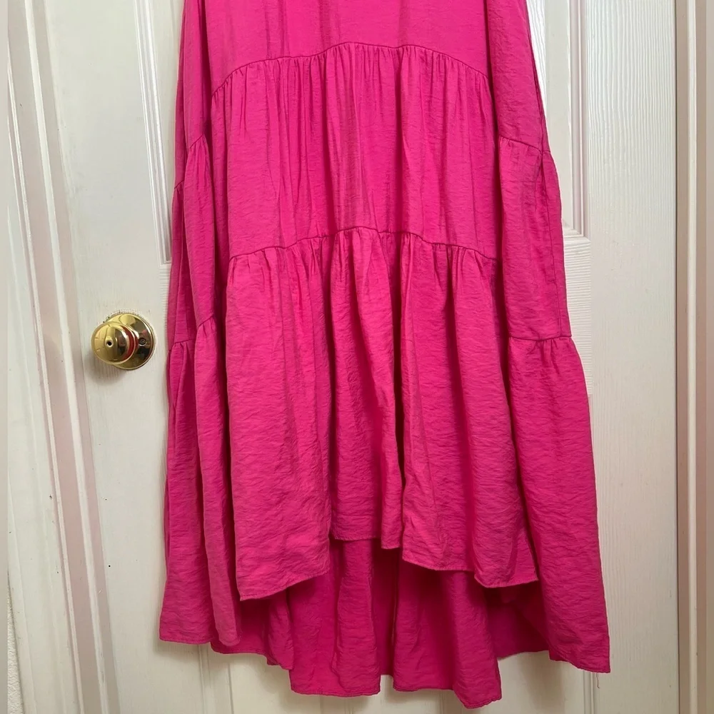 Anthropologie Maeve Marlene Tiered Dress Hot Pink - Picture 6 of 11